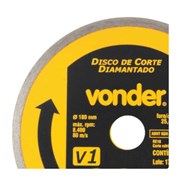Disco de Corte Diamatando 180x25.4mm 5mm 1268100180 VONDER