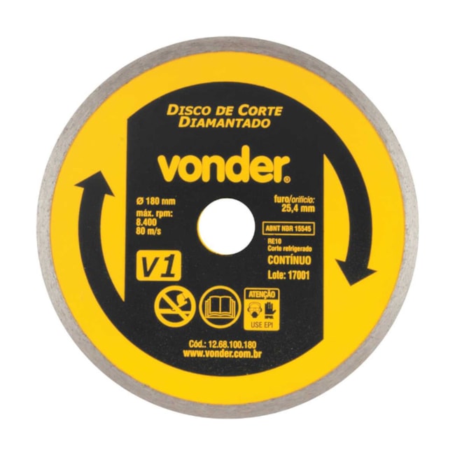 Disco de Corte Diamatando 180x25.4mm 5mm 1268100180 VONDER-a00bac2b-2f29-422d-a7ed-3a572eb0f04c