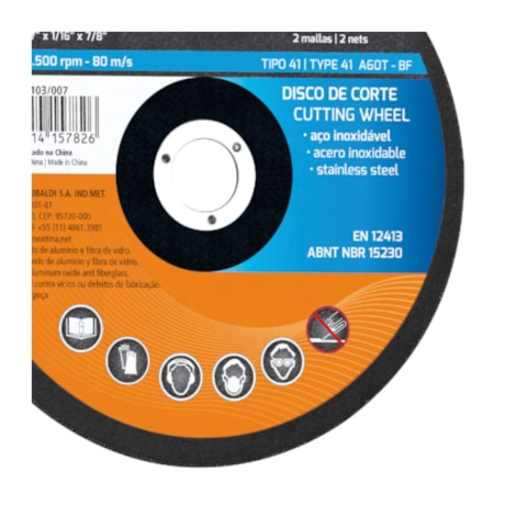 Disco de Corte Fino 7'' para Aço Inox 45103/007 TRAMONTINA PRO-66aabf46-02d5-40f8-bde3-c41e18a50abb