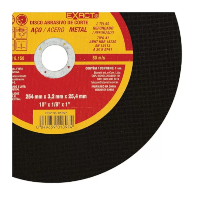 Disco de Corte Inox 10'' 1/8'' DAC250-32X STARRETT-c8a56bde-aa86-478a-9b18-fe1fca41b351