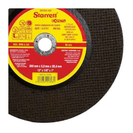 Disco de Corte Inox 12'' 1/8'' DAC300-35X STARRETT-35662297-9faf-4dda-8e5b-31b91a47e750