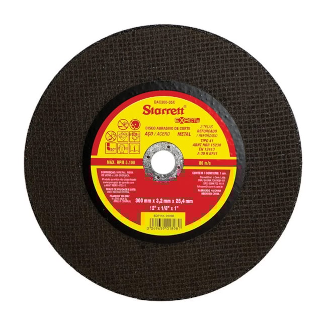 Disco de Corte Inox 12'' 1/8'' DAC300-35X STARRETT-db112095-4af7-4cd4-9922-149311f8fdda
