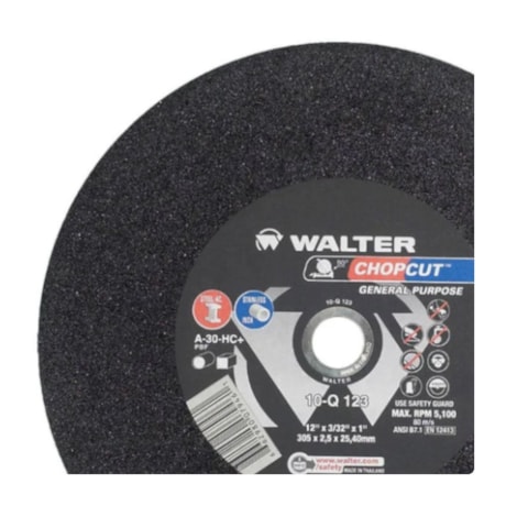 Disco de Corte Inox 12'' 3/32'' 10Q123 WALTER ABRASIVOS-1957a099-26fe-464c-ab48-8a9cc5a16a20