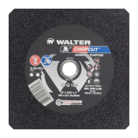 Disco de Corte Inox 12'' 3/32'' 10Q123 WALTER ABRASIVOS-af19d7e3-3448-4d78-b155-5a685faf7545