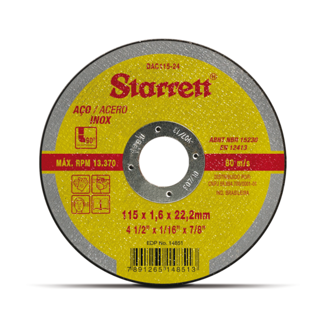 Disco de Corte Inox 4.1/2