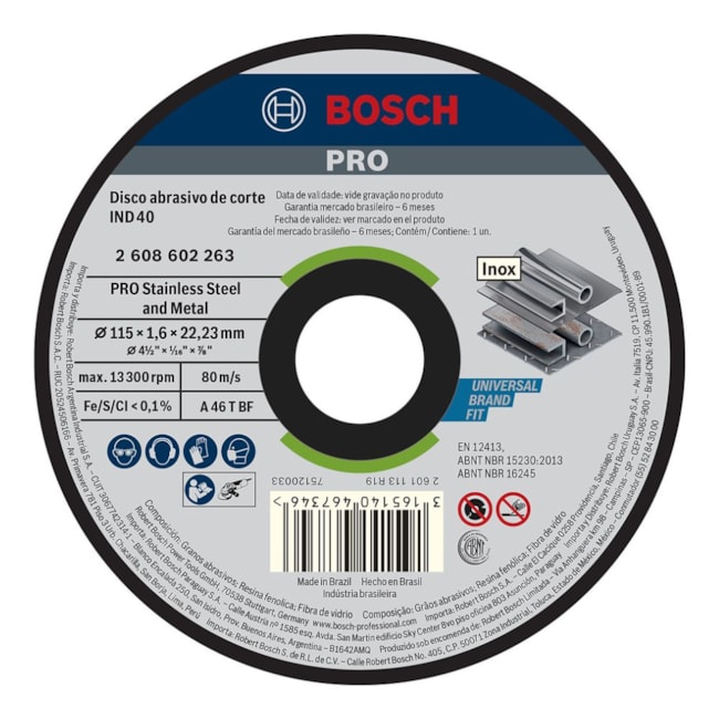 Disco de Corte Inox 4.1/2