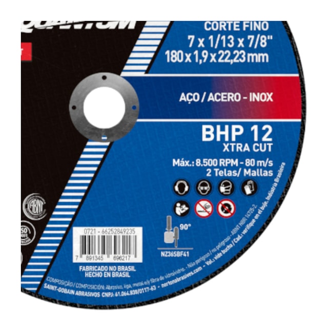 Disco de Corte Inox 7'' 1.9mm T41 66252849235 NORTON-17a0b3b9-0e8e-4b53-b12f-9056bf2b124a