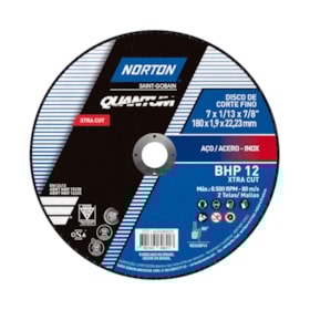 Disco de Corte Inox 7'' 1.9mm T41 66252849235 NORTON