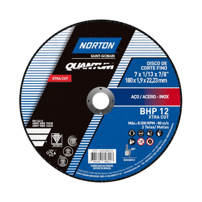 Disco de Corte Inox 7'' 1.9mm T41 66252849235 NORTON-9e45739d-c131-42d1-886a-558ae7bdacdd