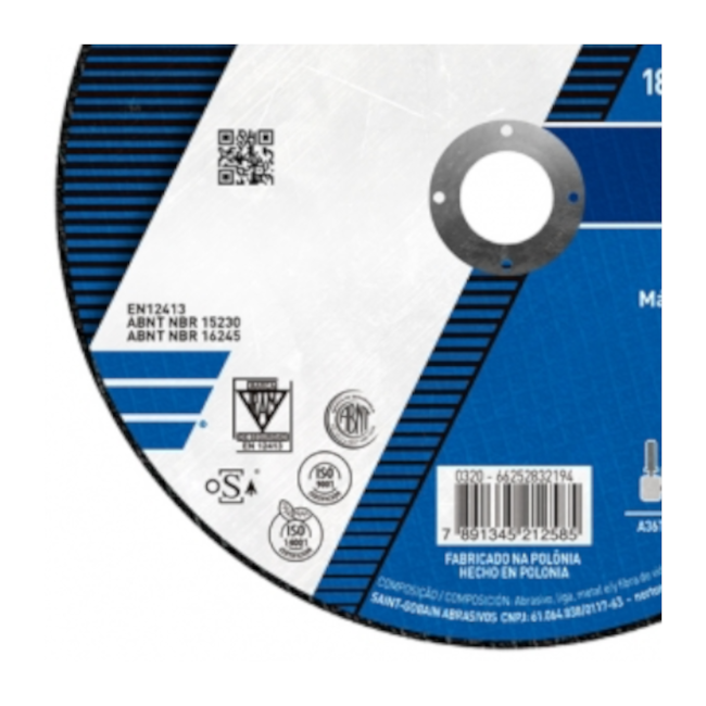 Disco de Corte Inox 7'' X 1.6mm 7/8'' BNA12 UPGRADE NORTON-a190c716-6dc7-4966-8a8d-13ee6d542e83