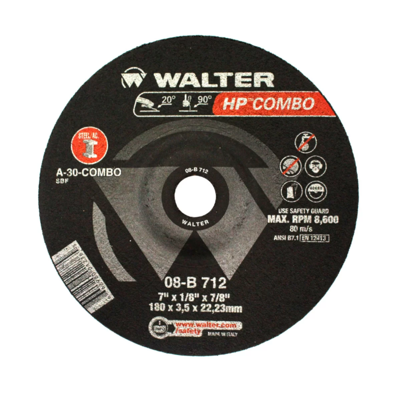 Disco de Corte Inox 7'' x 1/8'' x 7/8'' HP COMBO WALTER ABRASIVOS ...
