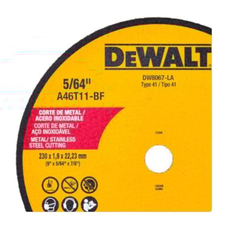 Disco de Corte Inox 9'' x 2.0mm x 7/8'' DW8067-AR DEWALT-b40fb72e-6f72-4581-9dff-be371caacc0d