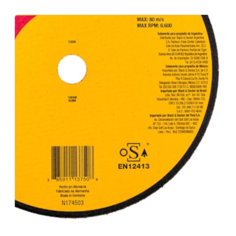 Disco de Corte Inox 9'' x 2.0mm x 7/8'' DW8067-AR DEWALT-78e2f00e-6c2a-4e96-a605-81789b30c430