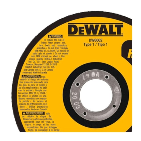 Disco de Corte Inox Fino 4.1/2'' 1.0mm DW8062 DEWALT