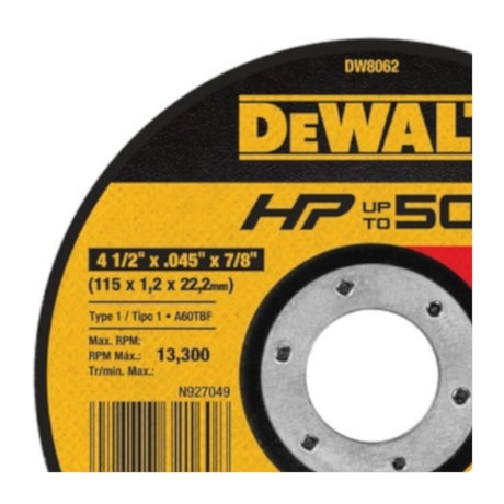 Disco de Corte Inox Fino 4.1/2'' DW8062-AR DEWALT-6f819ab4-7d81-49a3-ab32-dc7e2567b64d