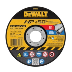 Disco de Corte Inox Fino 4.1/2'' DW8062-AR DEWALT