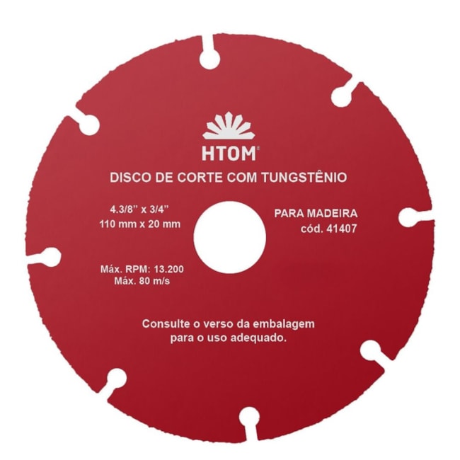 Disco de Corte Madeira 110mmx20mm 41407 HTOM-68b269e1-c70e-4e45-9dac-32d1253aea8f