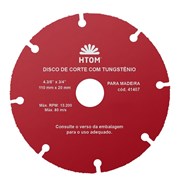 Disco de Corte Madeira 110mmx20mm 41407 HTOM