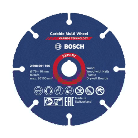 Disco de Corte Multimaterial 3'' 1.0mm 25/64'' 2608901196 EXPERT BOSCH