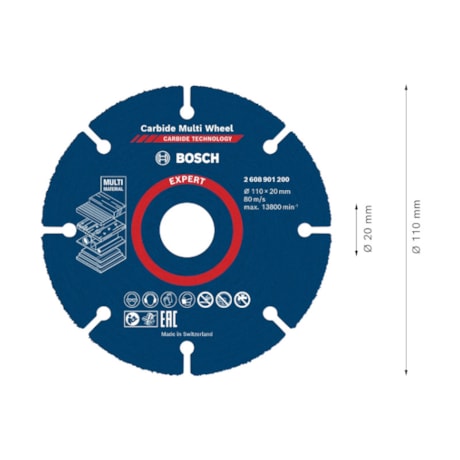 Disco de Corte Multimaterial 4.1/2'' 1.0mm 25/32'' 2608901200 EXPERT BOSCH-7095ee9a-f223-41f9-8952-46600fc97c1c