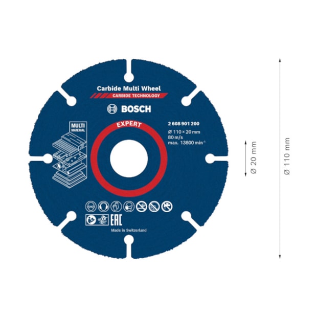 Disco de Corte Multimaterial 4.1/2'' 1.0mm 25/32'' 2608901200 EXPERT BOSCH-9489e017-2abd-4c5a-93ab-5d04322e5f76