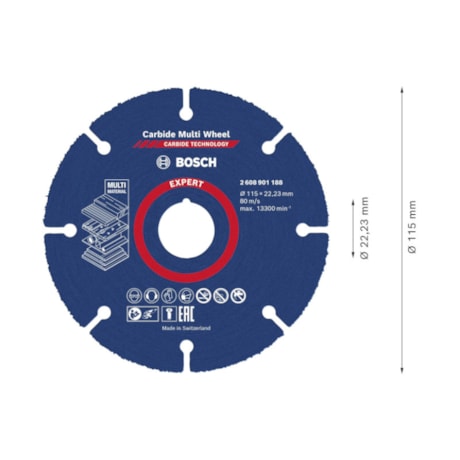 Disco de Corte Multimaterial 4.1/2'' 1.0mm 7/8'' 2608901188 EXPERT BOSCH-7eaa4048-5b75-4d6a-8cb9-0d18676ce791