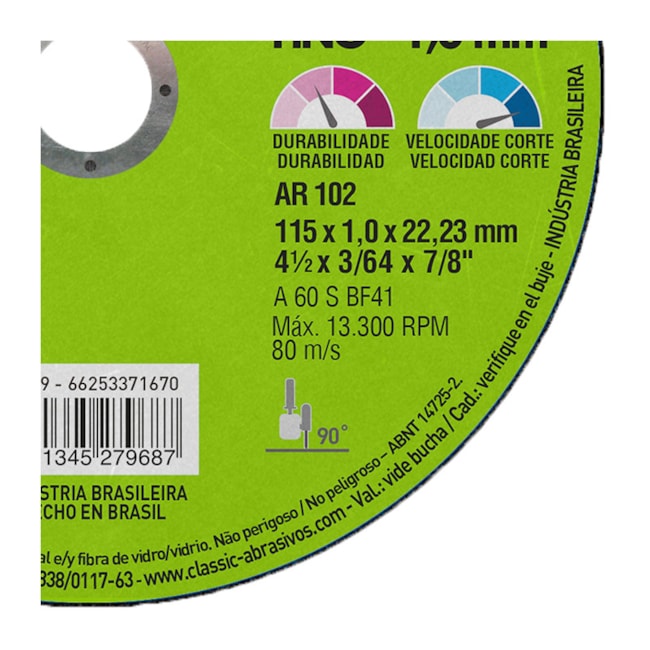 Disco de Corte para Aço 4.1/2