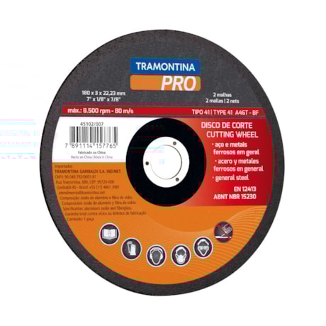 Disco de Corte para Aço 7'' 45102/007 TRAMONTINA PRO-01b7a4f4-d545-4e82-83bc-0d418f4a9bec