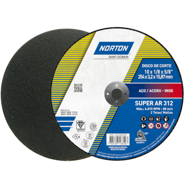 Disco de Corte para Aço Carbono ou Inox 10