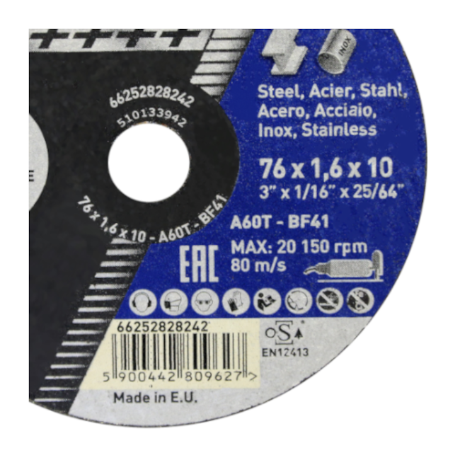 Disco de Corte para Aço Inox 3'' X 1.6mm X 10mm BLUE FIRE NORTON-bf7008b3-b61d-4022-aeb3-6d5377425862