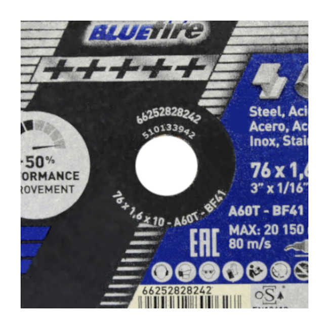 Disco de Corte para Aço Inox 3'' X 1.6mm X 10mm BLUE FIRE NORTON-25e7a04f-2bea-4df7-8ab4-1e3a7eb6a300
