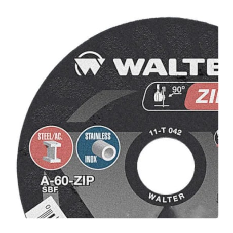 Disco de Corte para Aço Inox 7'' x 1/16'' x 7/8'' ZIPCUT WALTER ABRASIVOS