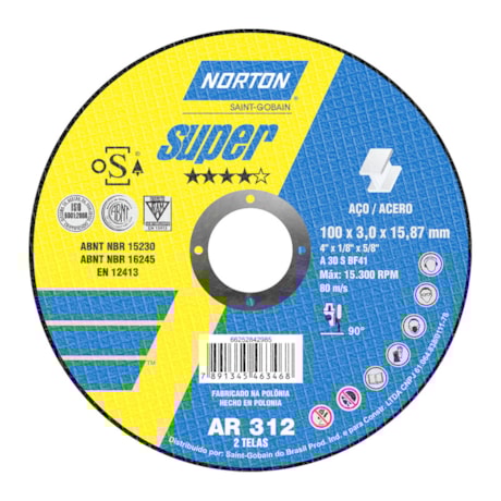 Disco de Corte para Aço Inox e Carbono 4