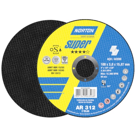 Disco de Corte para Aço Inox e Carbono 4