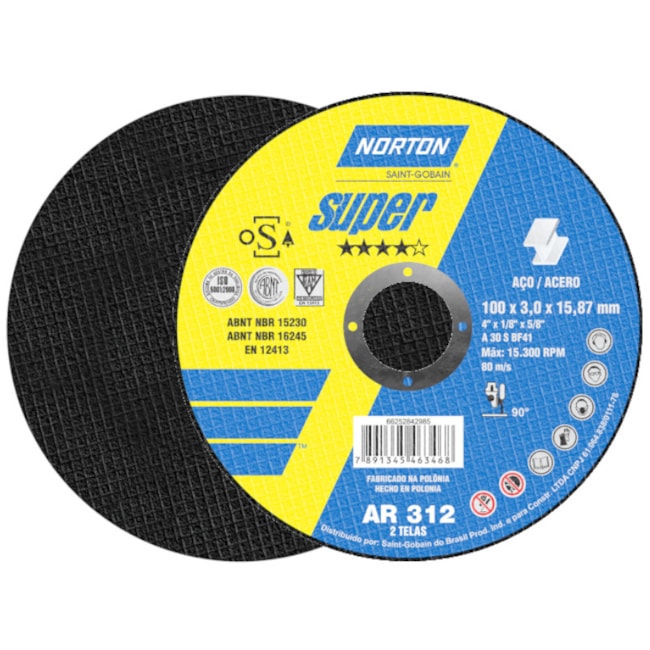 Disco de Corte para Aço Inox e Carbono 4