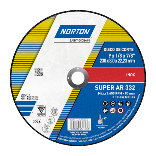 Disco de Corte para Inox 9