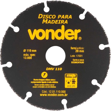 Disco de Corte para Madeira 110mmX20mm DMV110 1201110000 VONDER