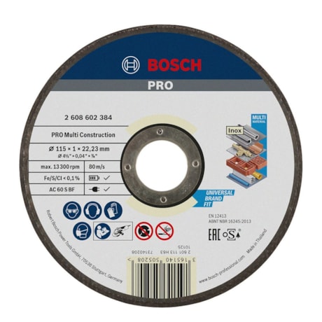 Disco de corte PRO Multi Construction 4.1/2