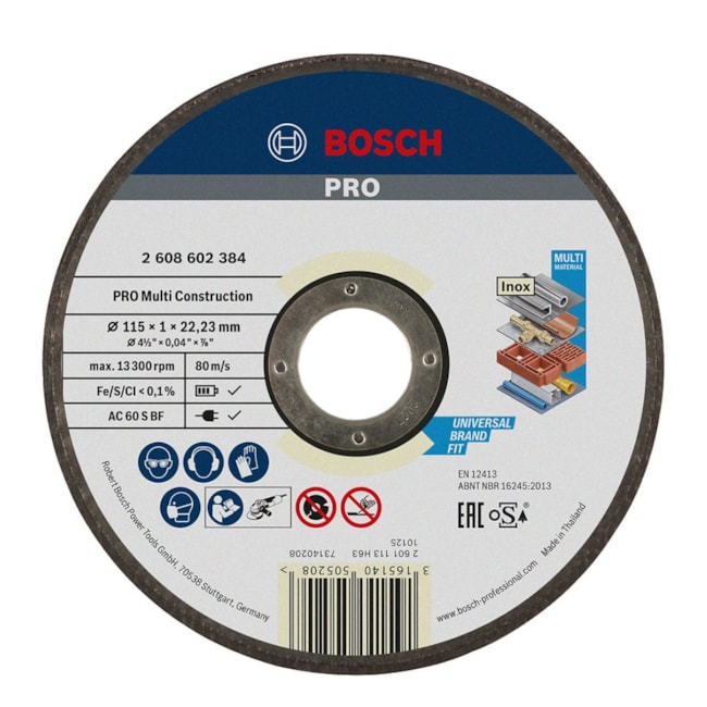 Disco de corte PRO Multi Construction 4.1/2