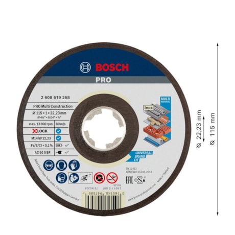 Disco de Corte PRO Multi Construction X-Lock 4.1/2
