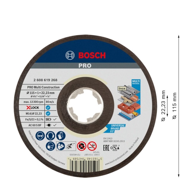 Disco de Corte PRO Multi Construction X-Lock 4.1/2