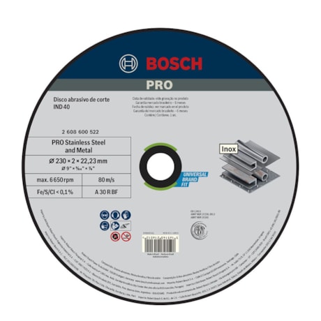 Disco de Corte PRO Stainless Steel 9