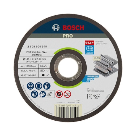 Disco de Corte PRO Stainless Steel and Metal 4.1/2