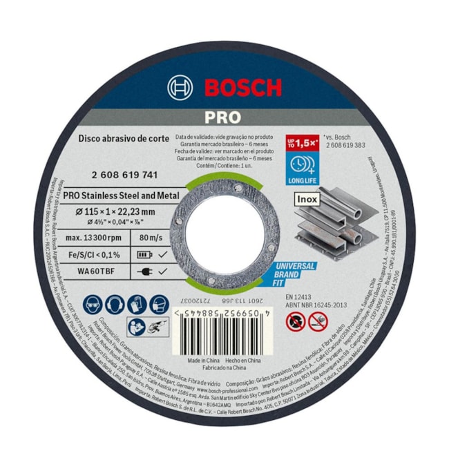 Disco de Corte PRO Stainless Steel and Metal 4.1/2