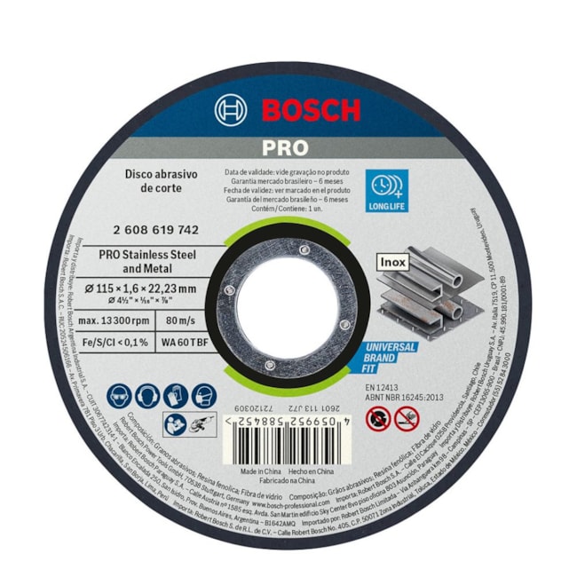 Disco de corte PRO Stainless Steel and Metal 4.1/2