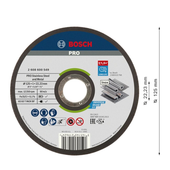 Disco de Corte PRO Stainless Steel and Metal 5