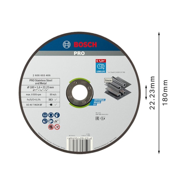 Disco de Corte PRO Stainless Steel and Metal 7