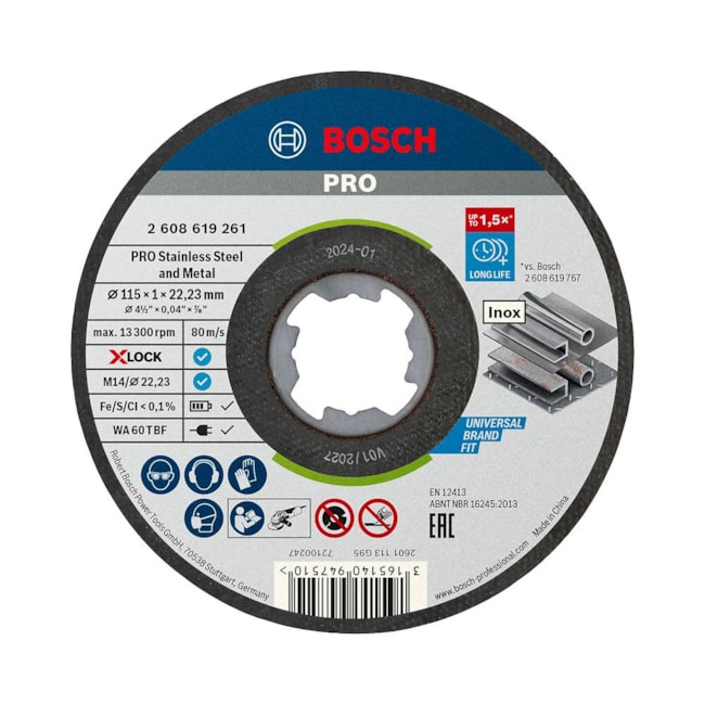 Disco de Corte PRO Stainless Steel and Metal X-Lock 4.1/2