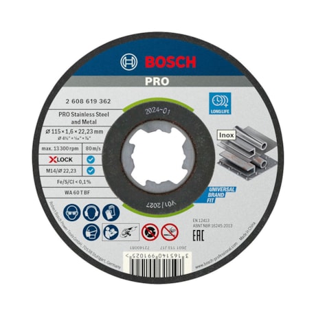 Disco de Corte PRO Stainless Steel and Metal X-Lock 4.1/2