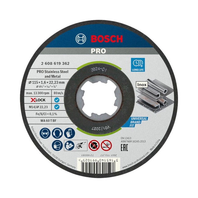 Disco de Corte PRO Stainless Steel and Metal X-Lock 4.1/2